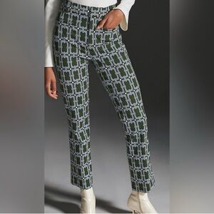 Anthropologie pants | Essential collection | cropped| green blue white | Size 4